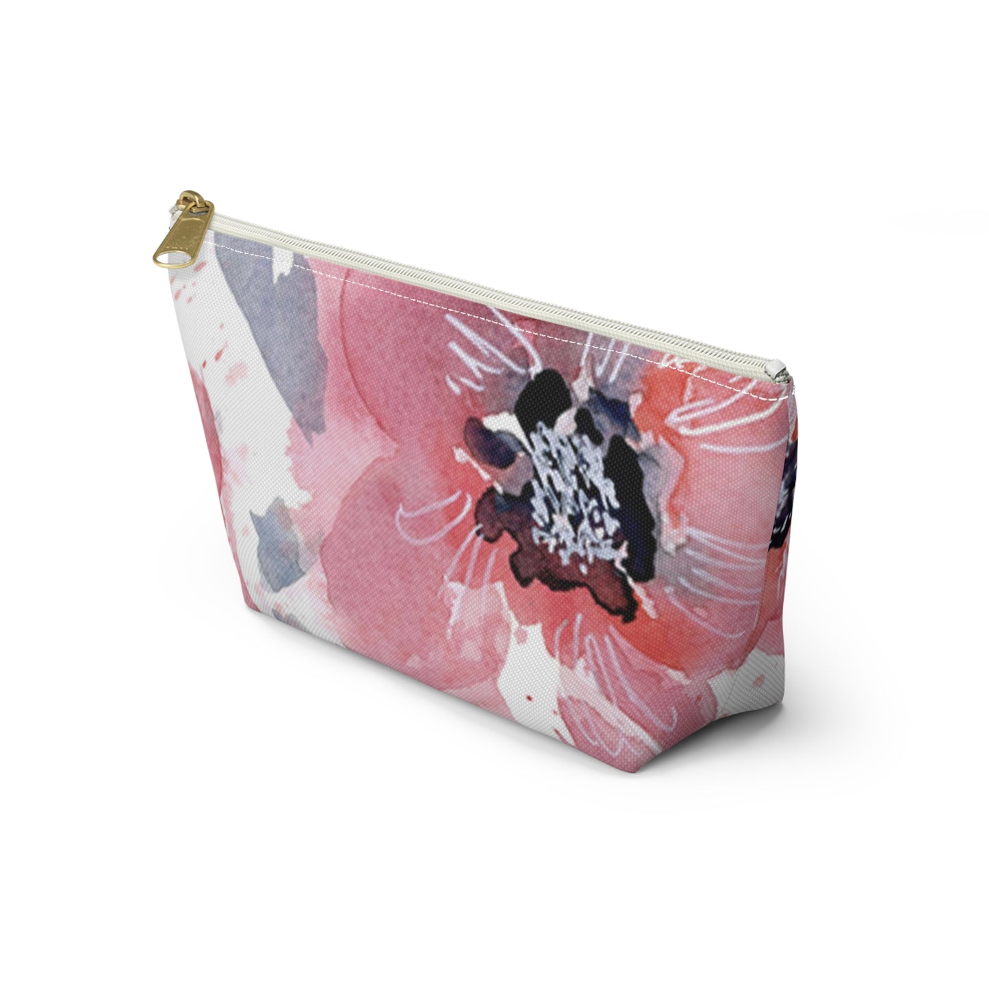 Colorful Watercolor Floral Pinks Cosmetic Travel Bag