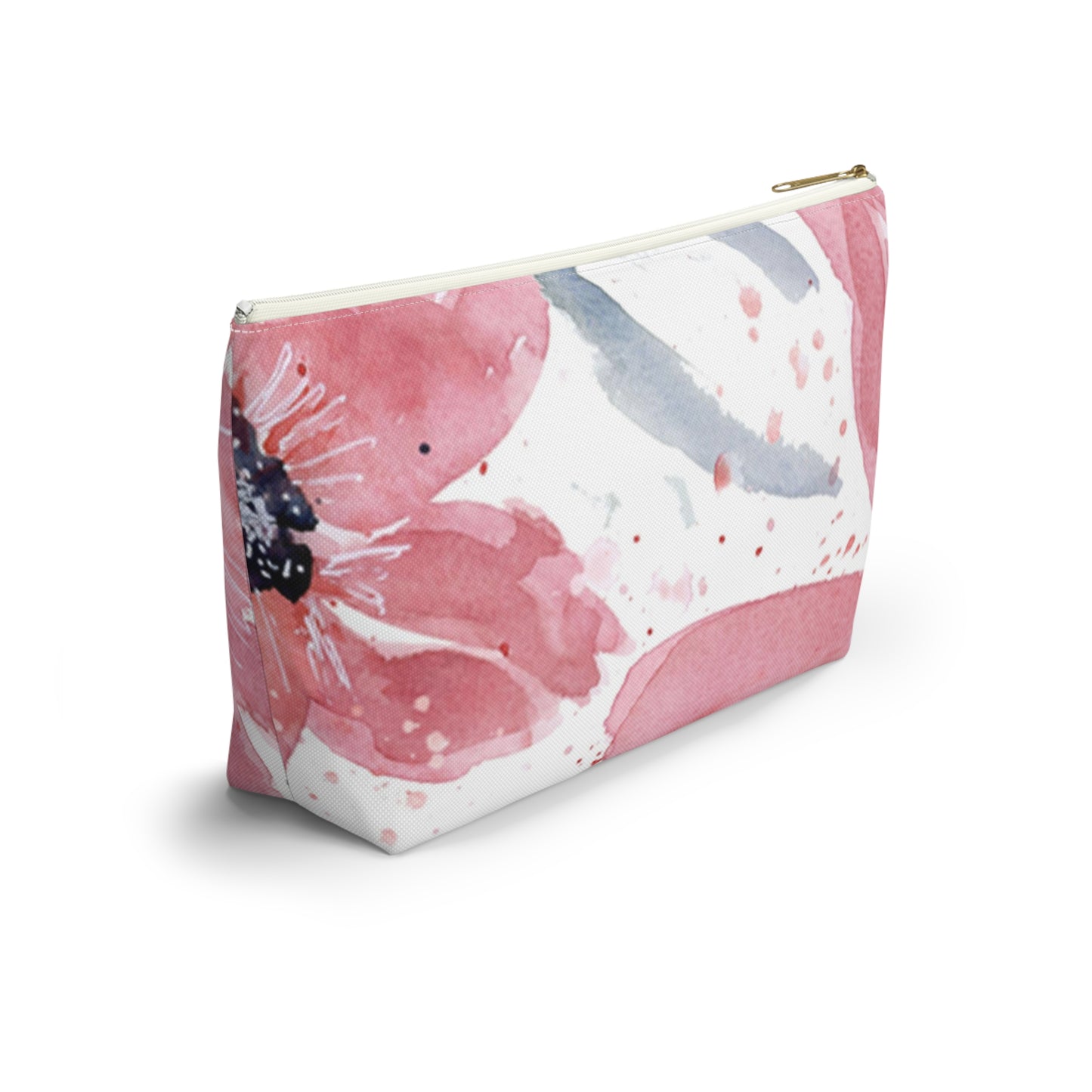 Colorful Watercolor Floral Pinks Cosmetic Travel Bag