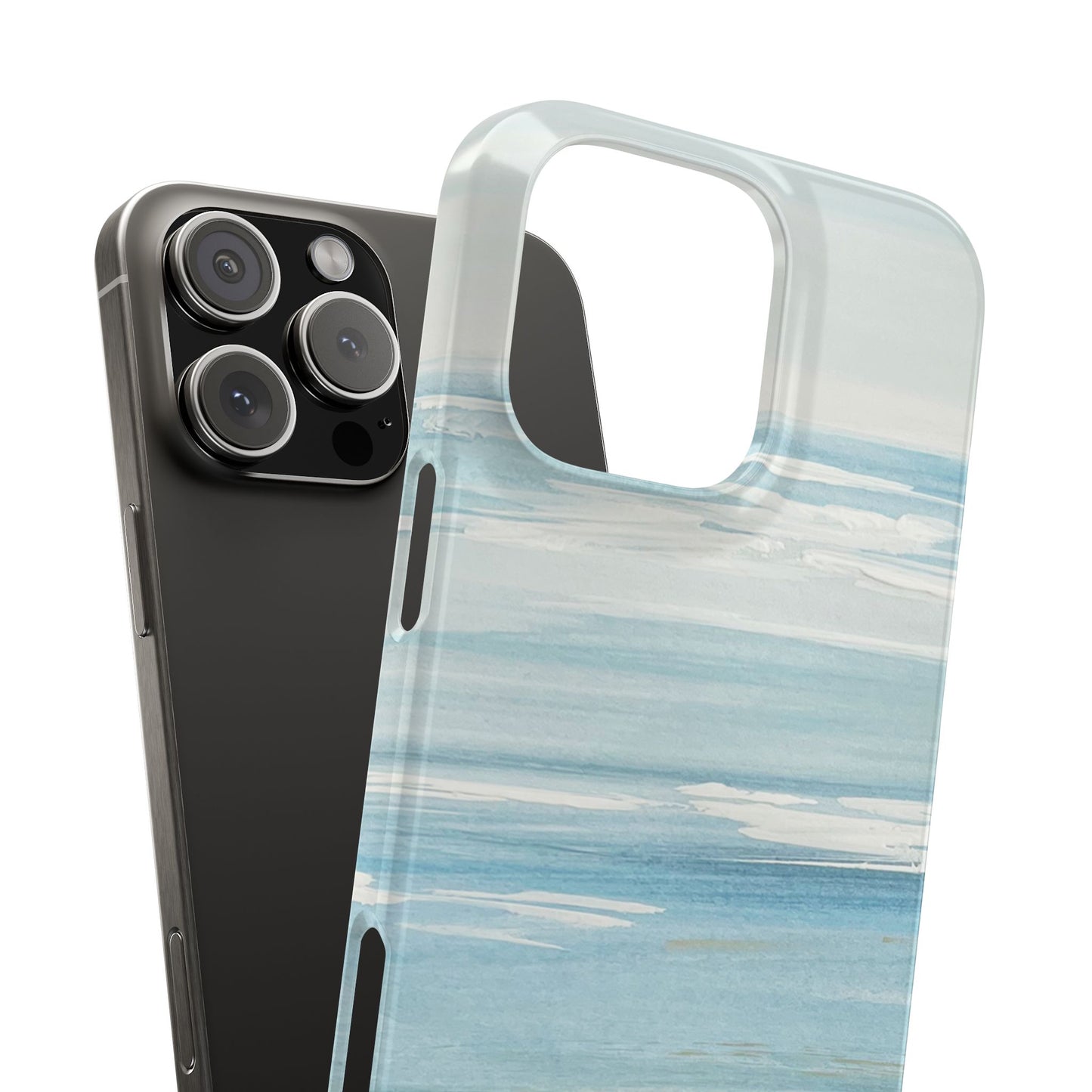 Lake Michigan Hand Painted, Muskegon Michigan Pere Marquette Beach: Slim Phone Cases