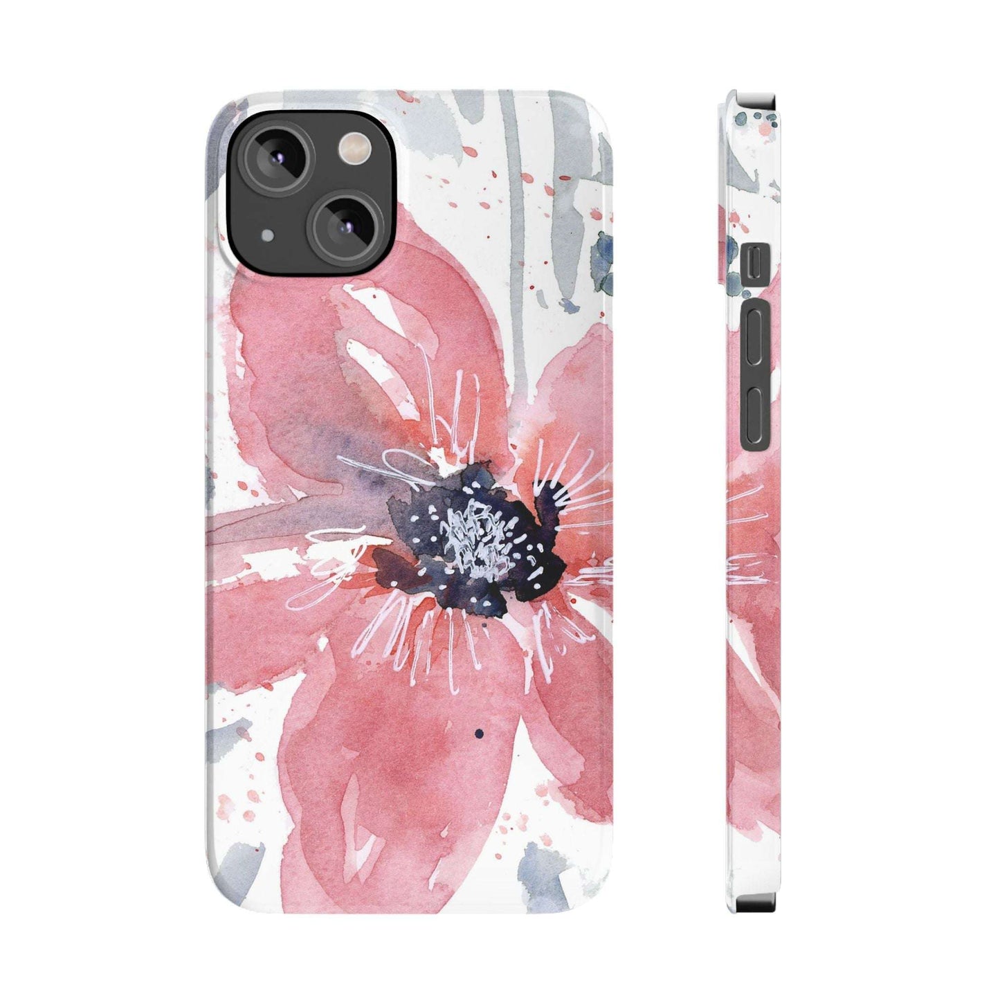 Watercolor Pink Flower Abstract Phone Case: Slim Case