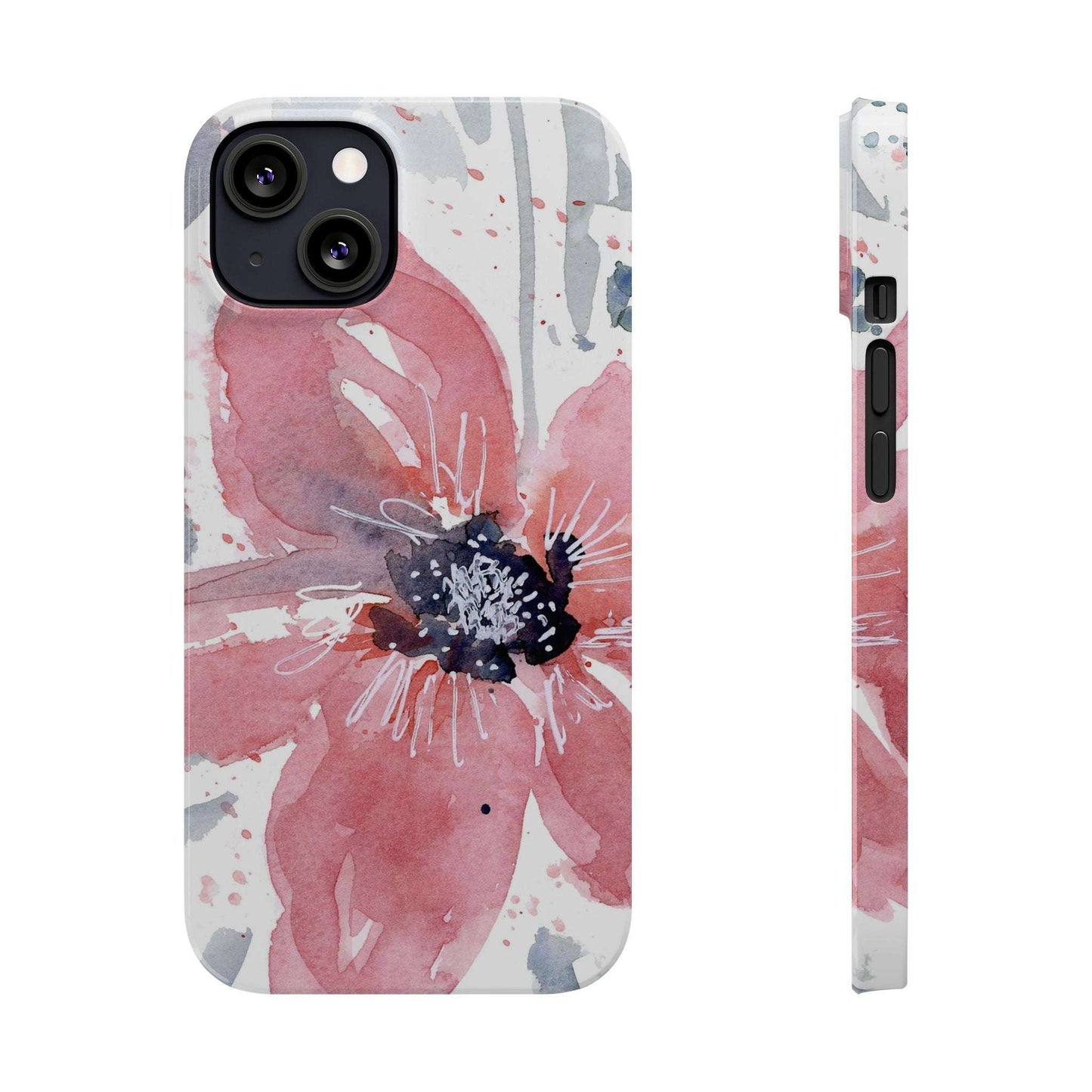 Watercolor Pink Flower Abstract Phone Case: Slim Case