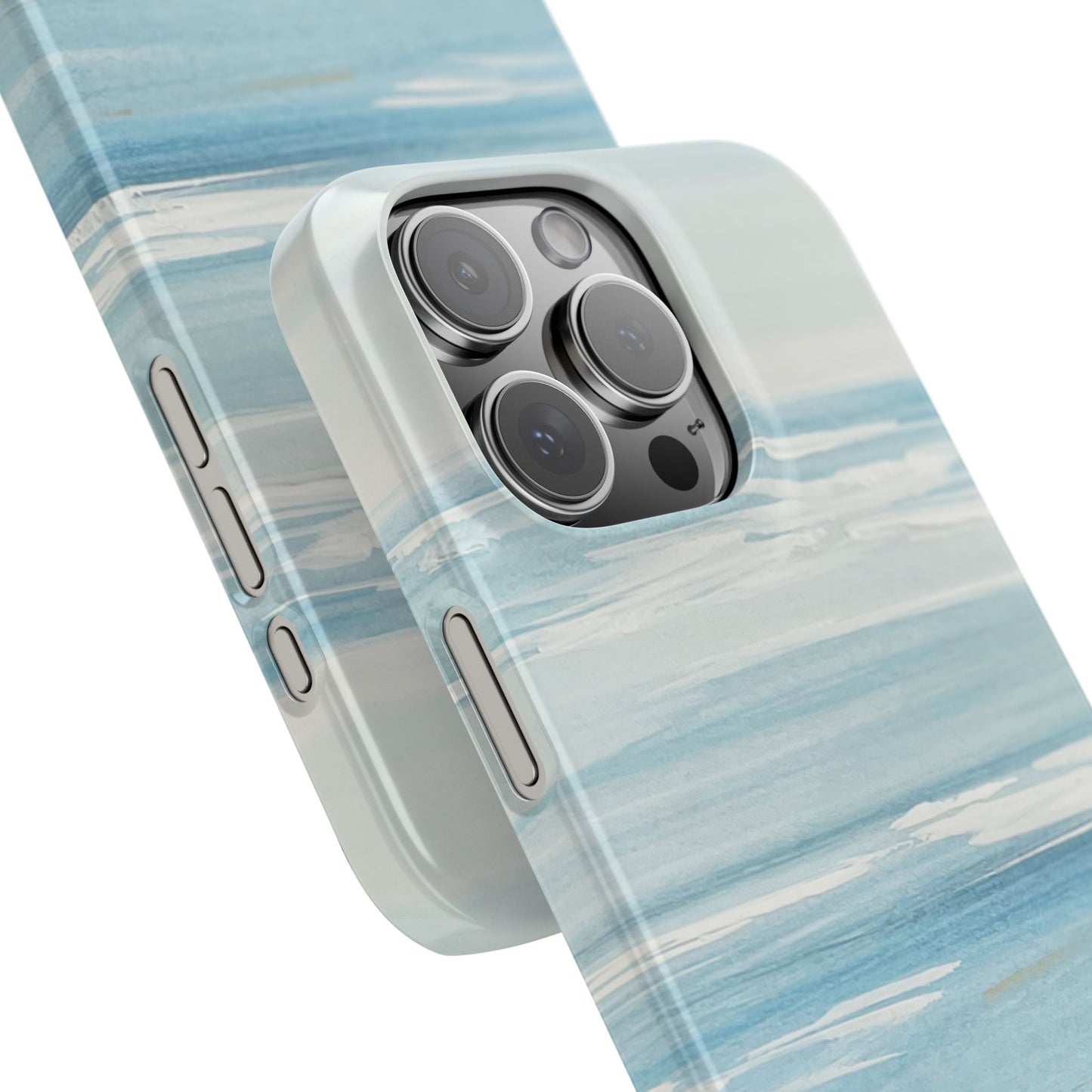 Lake Michigan Hand Painted, Muskegon Michigan Pere Marquette Beach: Slim Phone Cases