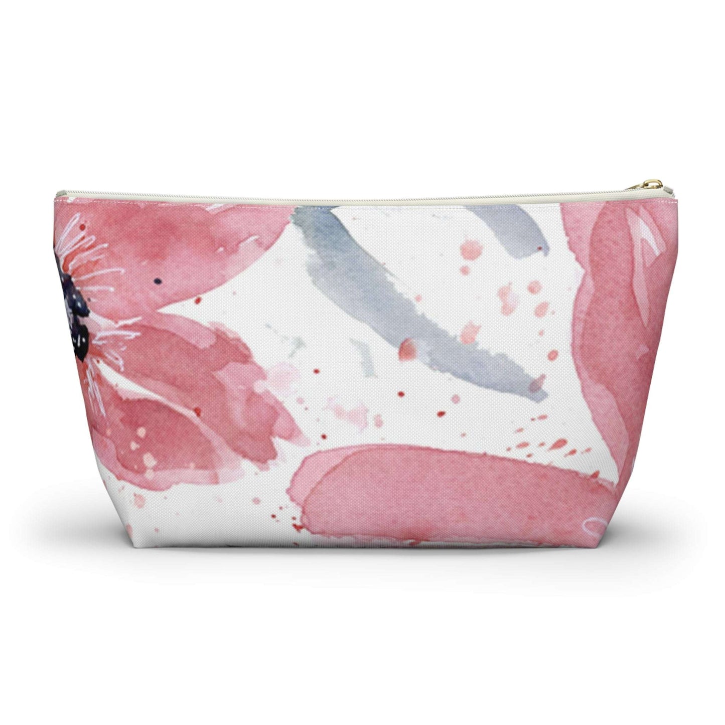 Colorful Watercolor Floral Pinks Cosmetic Travel Bag