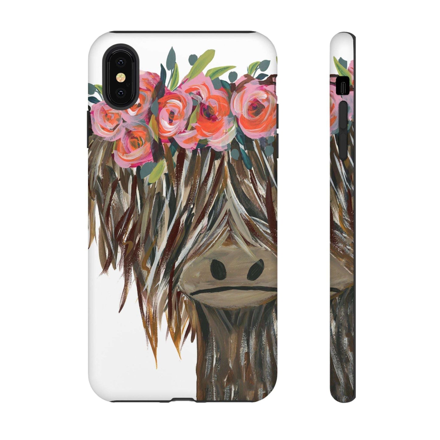 Highland Cow Hand Painted Cute Phone Case - Tough Cases