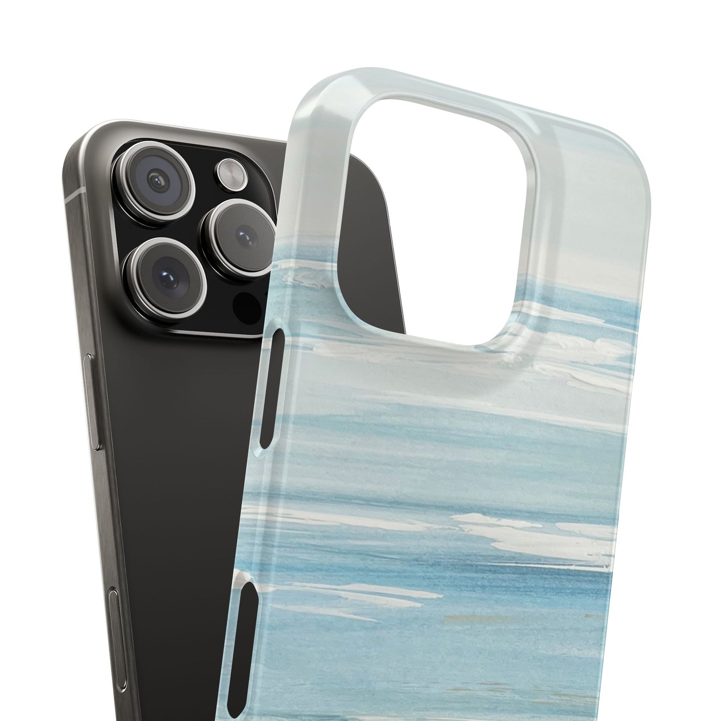 Lake Michigan Hand Painted, Muskegon Michigan Pere Marquette Beach: Slim Phone Cases