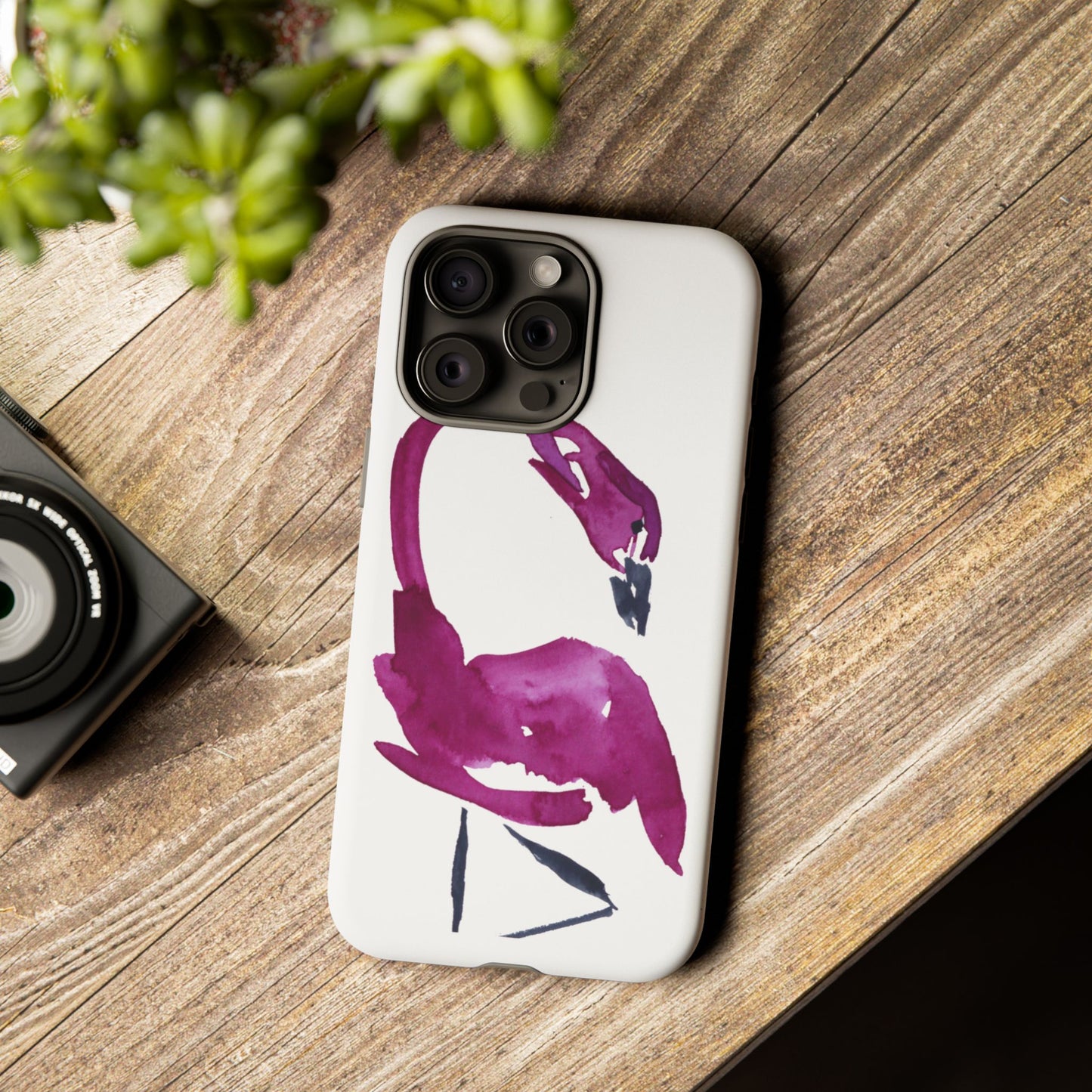 Watercolor Fuchsia Pink Flamingo Hand Painted Phone Case - Tough Cases