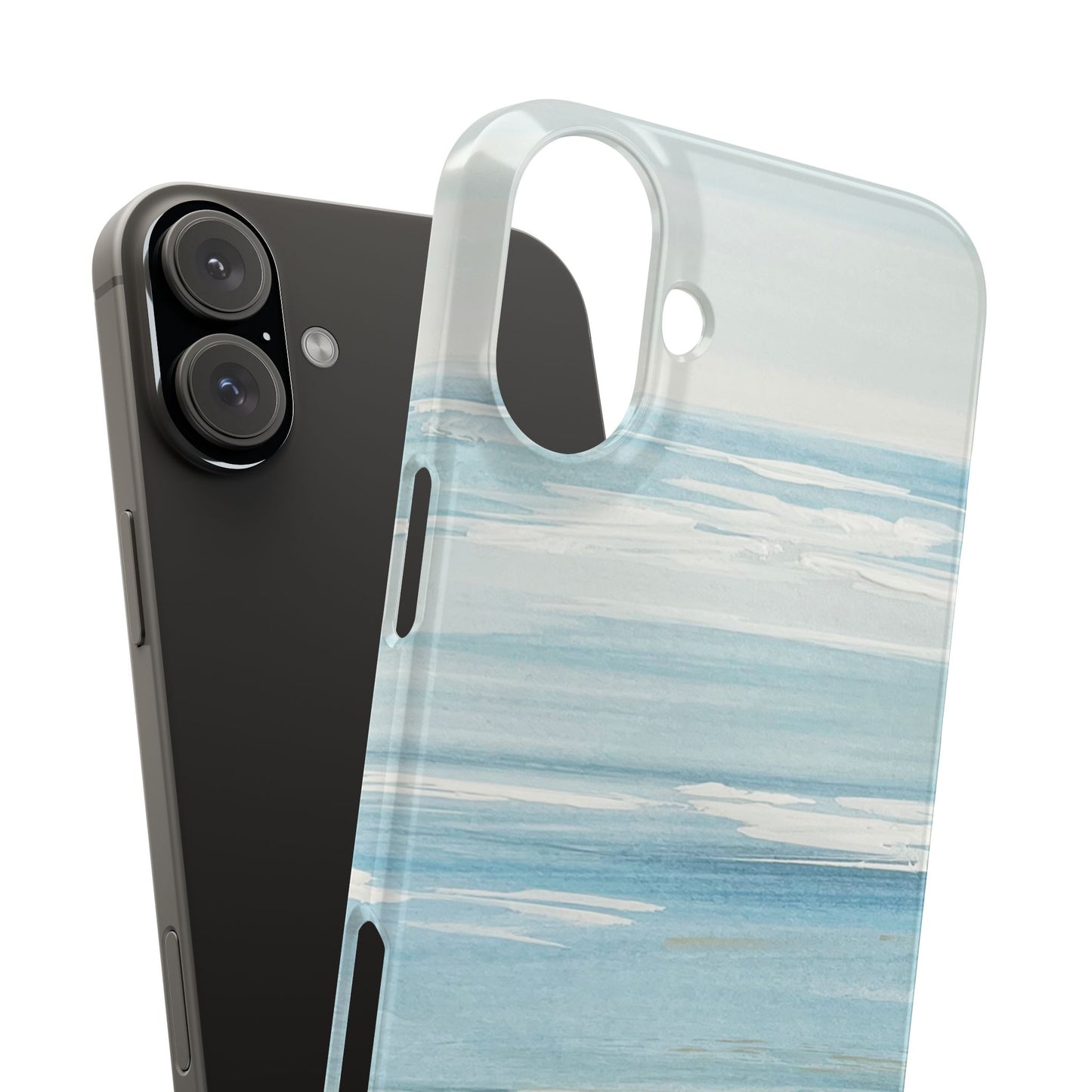 Lake Michigan Hand Painted, Muskegon Michigan Pere Marquette Beach: Slim Phone Cases