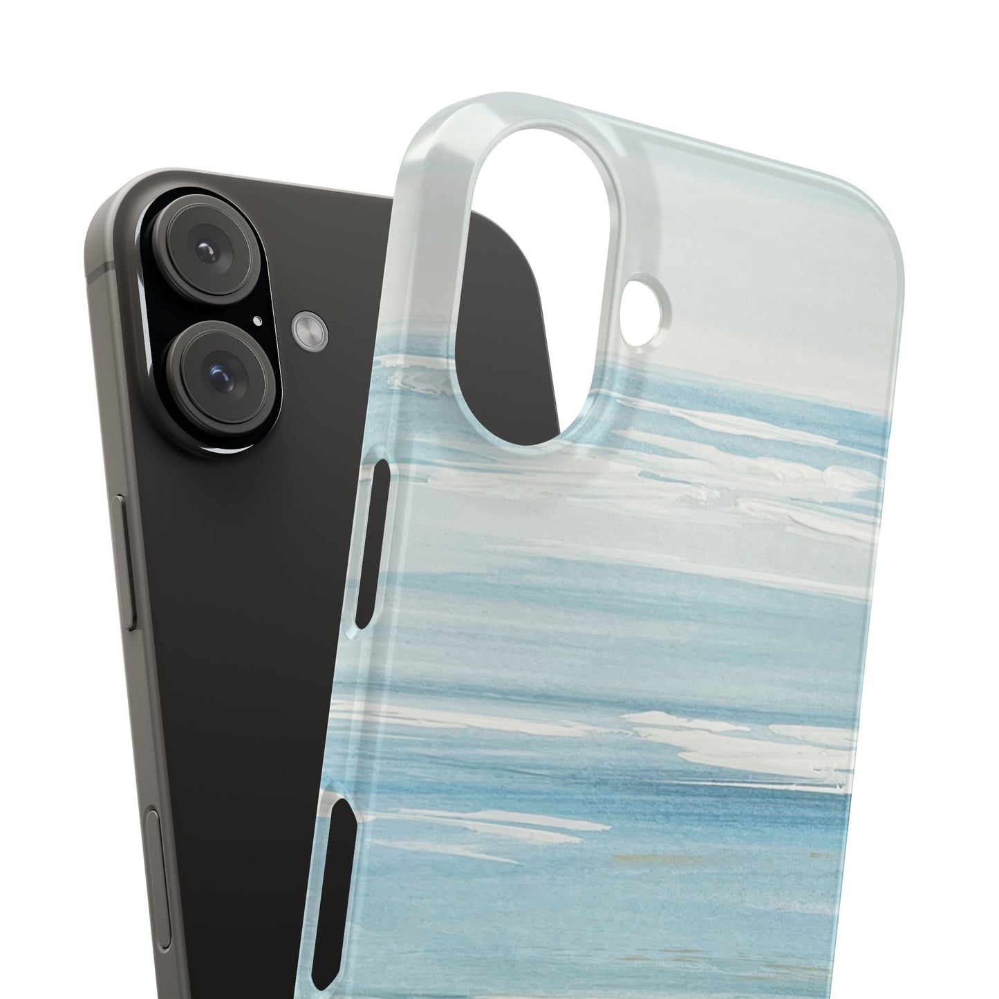 Lake Michigan Hand Painted, Muskegon Michigan Pere Marquette Beach: Slim Phone Cases