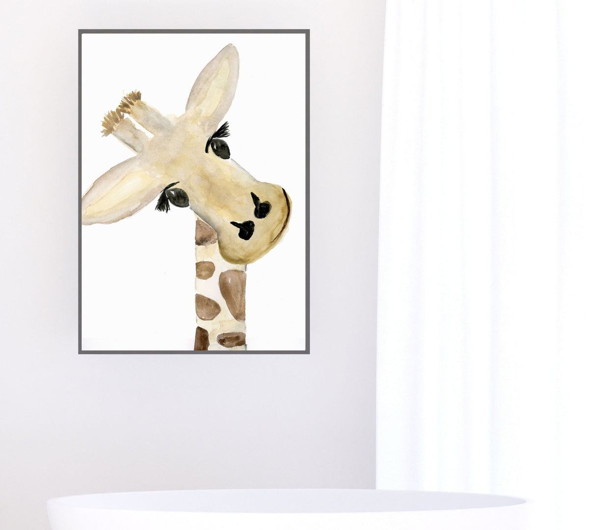Watercolor Giraffe Print, Safari Nursery Decor - grace & finn