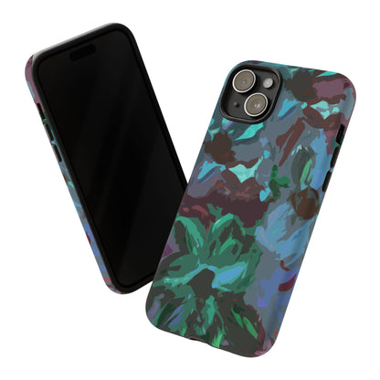 Hand Painted Abstract Colorful Teal Purple Green: Impact-Resistant Phone Case