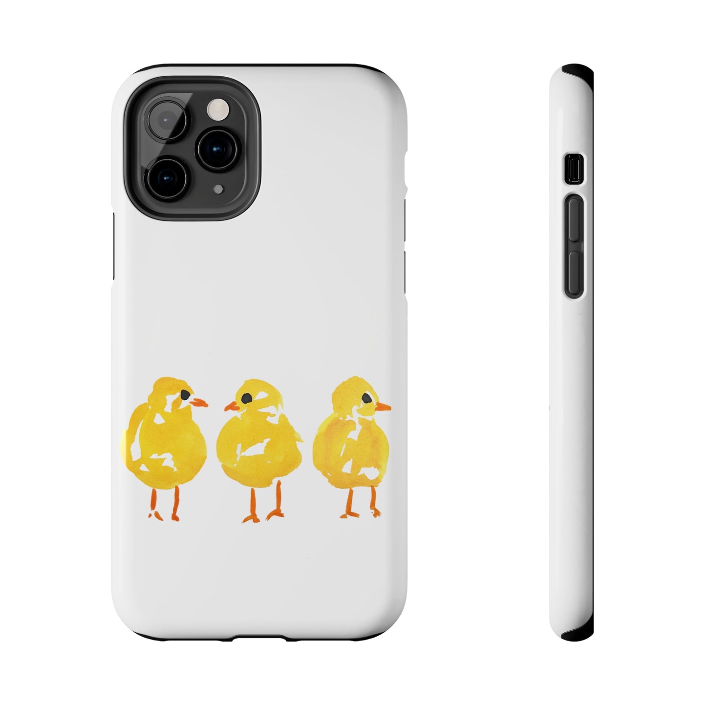 Watercolor 3 Yellow Baby Chicks Phone Case: Tough Case