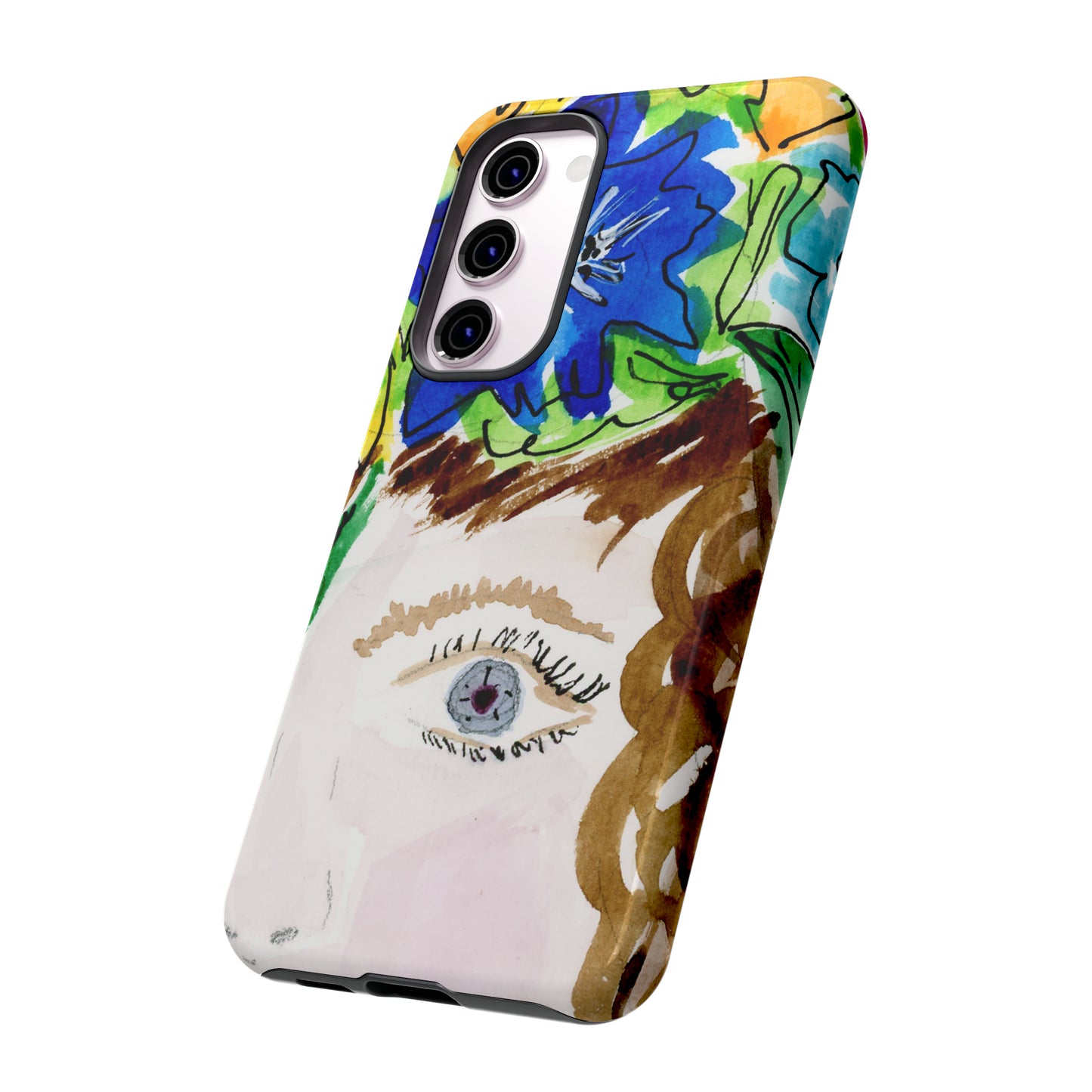 Vera | Hand Painted Girl with Flowers Headdress Colorful Case: Impact-Resistant Phone Cases