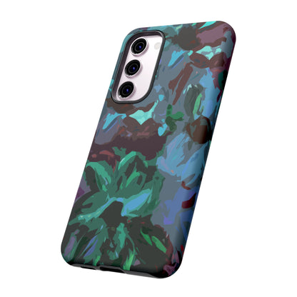 Hand Painted Abstract Colorful Teal Purple Green: Impact-Resistant Phone Case