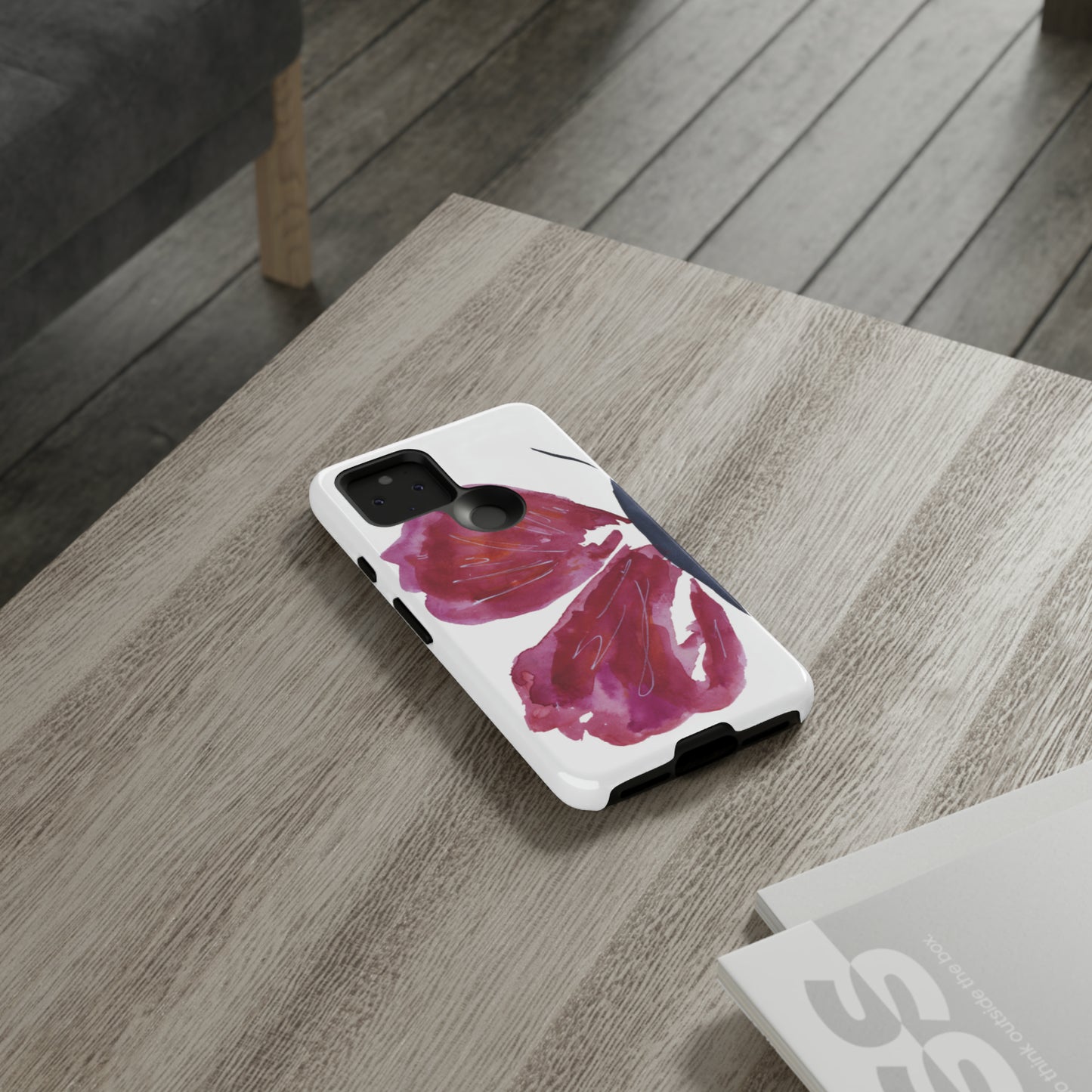 Beautiful Burgundy Butterfly Abstract Hand Painted Cute Phone Case - Tough Case