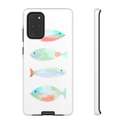 4 Watercolor Fish Hand Painted Cute Phone Case - Tough Case