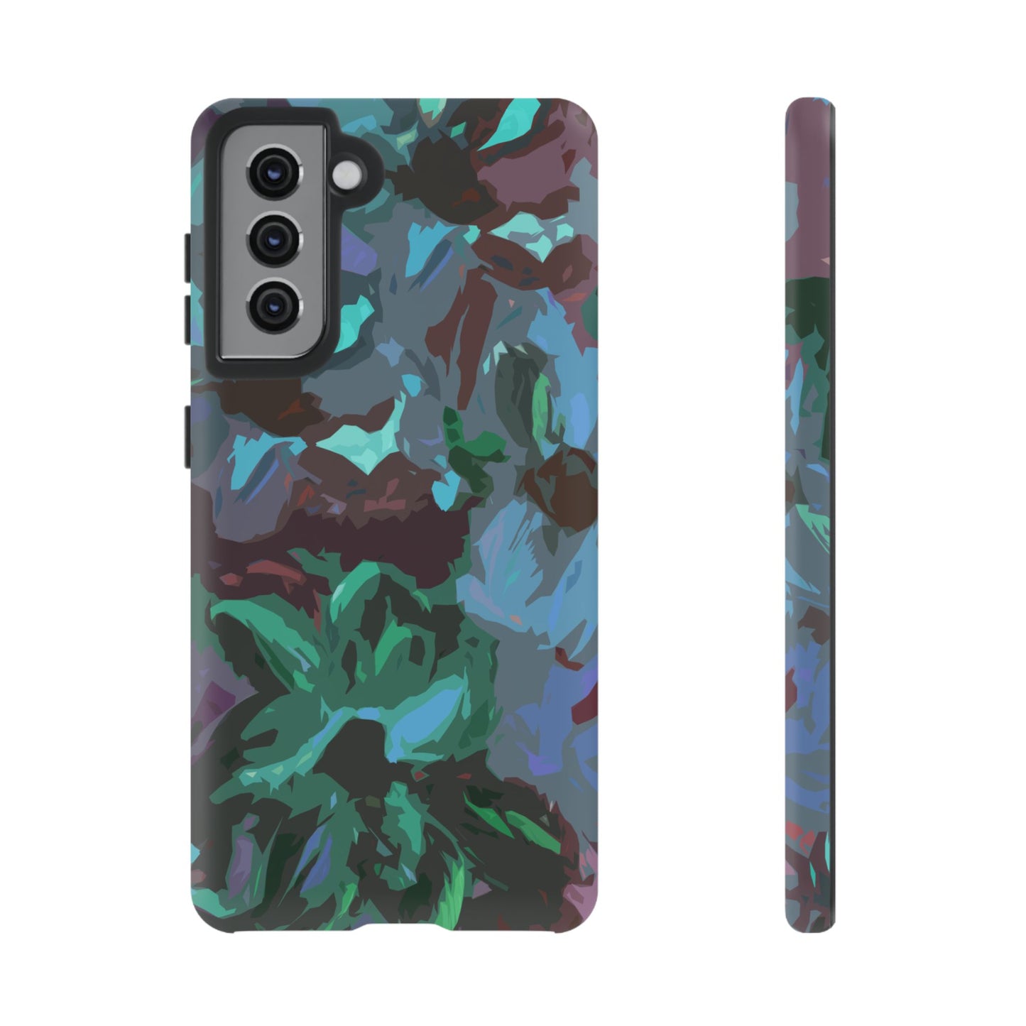 Hand Painted Abstract Colorful Teal Purple Green: Impact-Resistant Phone Case