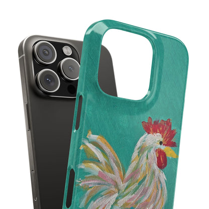 Phone Case hand painted chicken rooster digitized