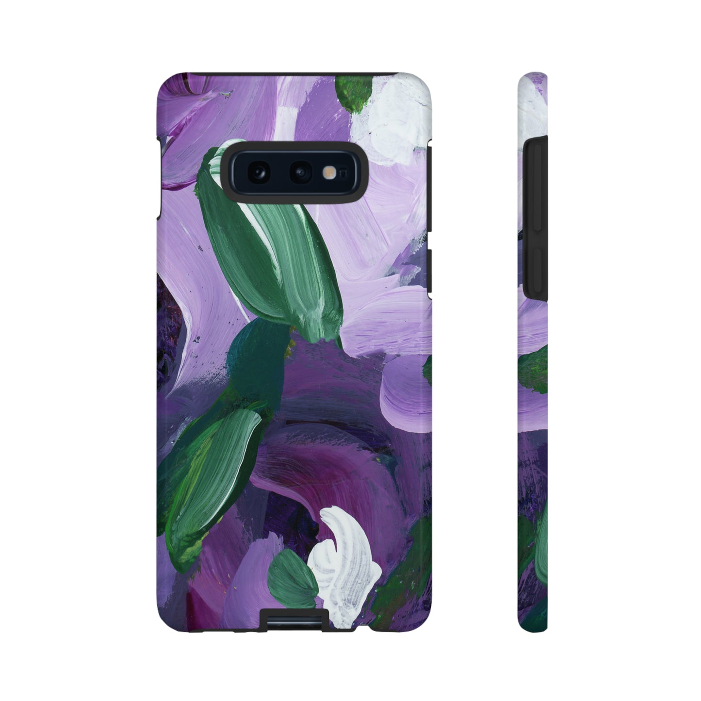 Purple Flowers Hand Painted Abstract Colorful Case: Impact-Resistant Phone Cases