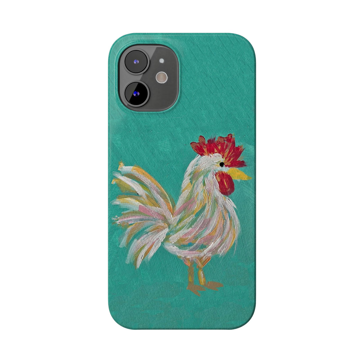 Phone Case hand painted chicken rooster digitized