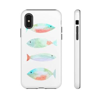 4 Watercolor Fish Hand Painted Cute Phone Case - Tough Case