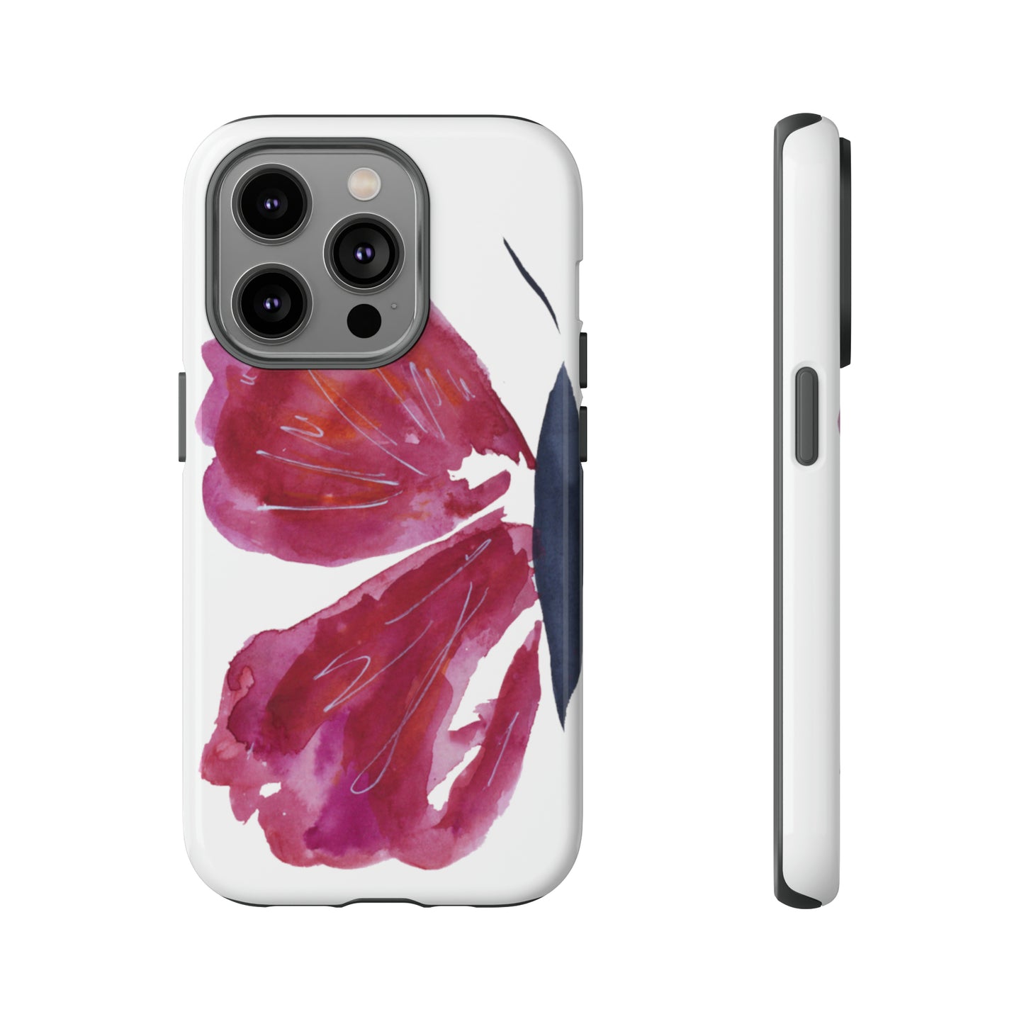 Beautiful Burgundy Butterfly Abstract Hand Painted Cute Phone Case - Tough Case