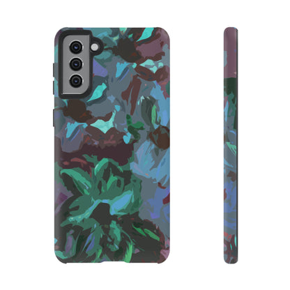 Hand Painted Abstract Colorful Teal Purple Green: Impact-Resistant Phone Case