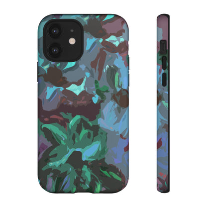 Hand Painted Abstract Colorful Teal Purple Green: Impact-Resistant Phone Case