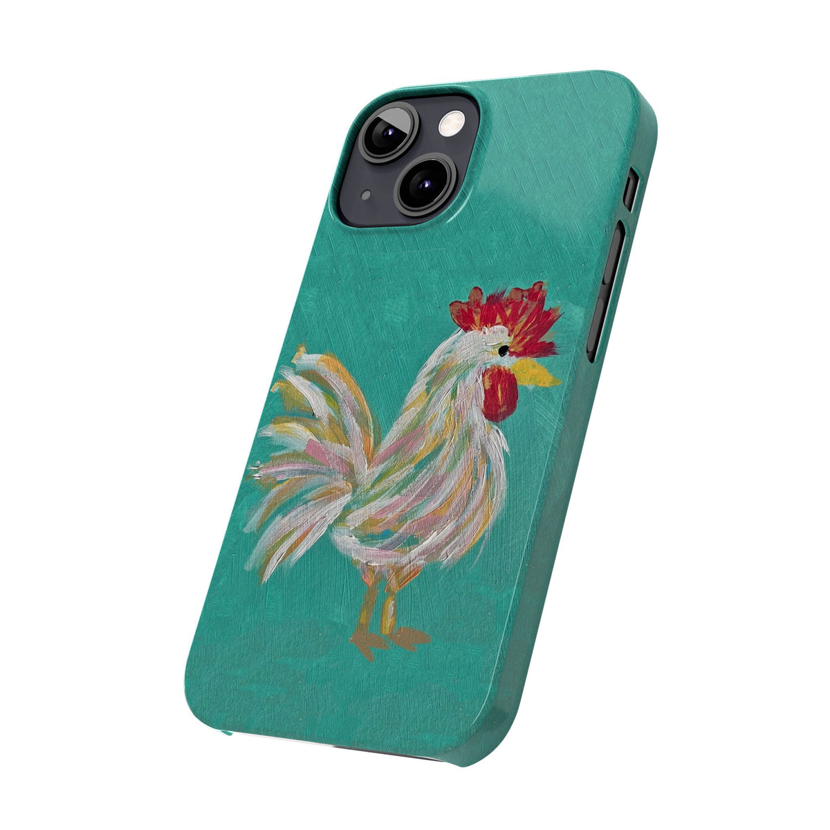 Phone Case hand painted chicken rooster digitized