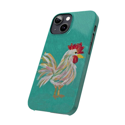 Phone Case hand painted chicken rooster digitized