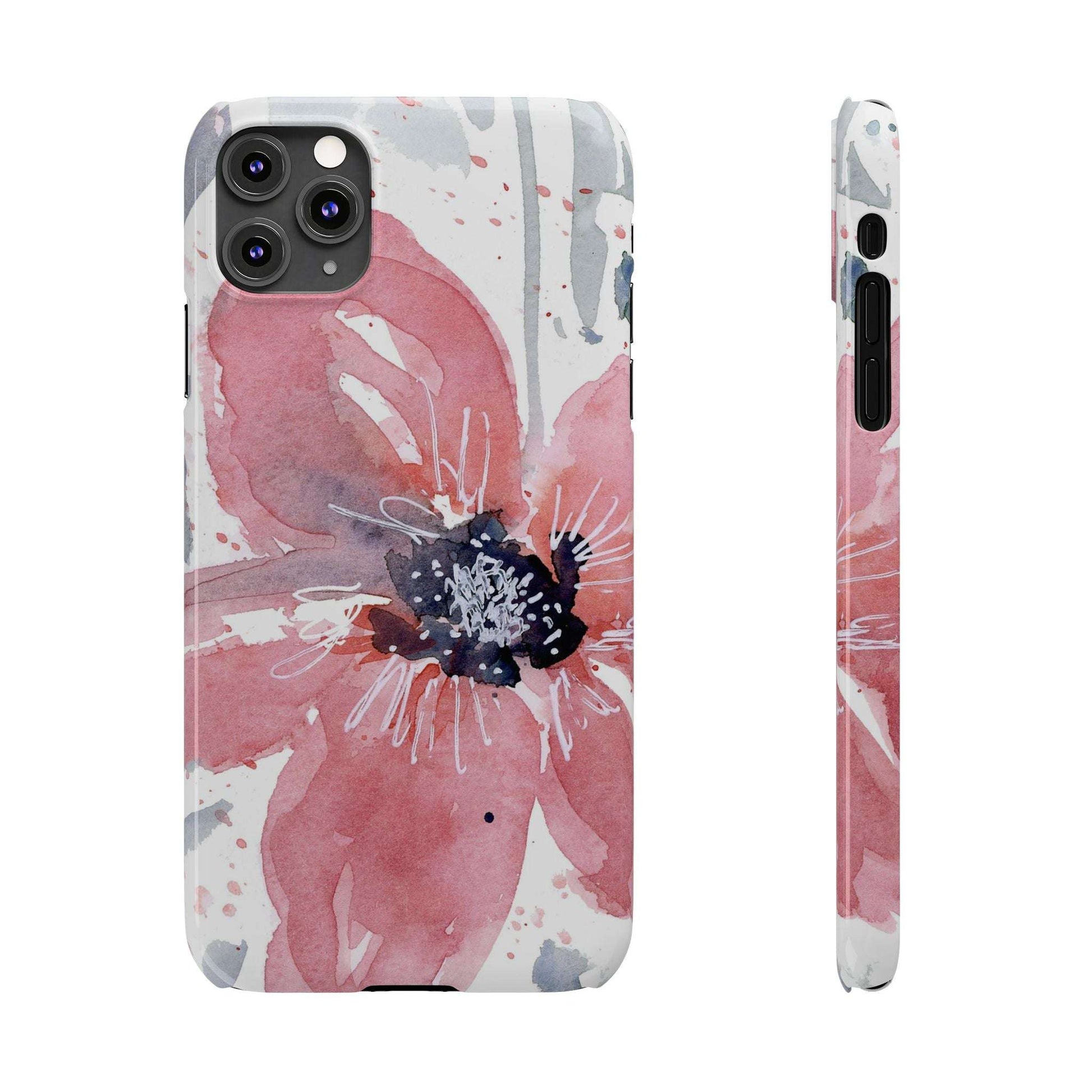 Watercolor Pink Flower Abstract Phone Case: Slim Case
