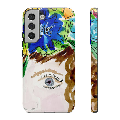 Vera | Hand Painted Girl with Flowers Headdress Colorful Case: Impact-Resistant Phone Cases