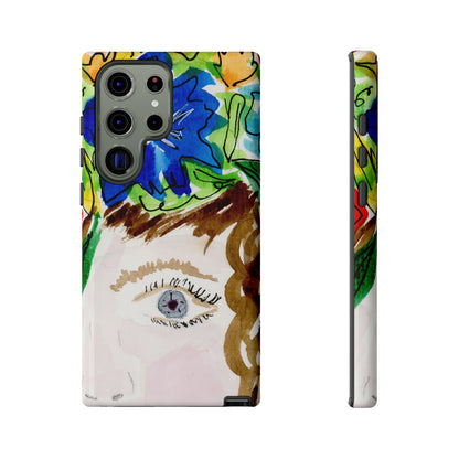 Vera | Hand Painted Girl with Flowers Headdress Colorful Case: Impact-Resistant Phone Cases