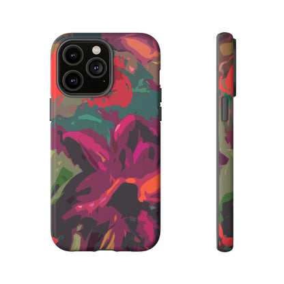 Hand Painted Abstract Colorful Burgundy Teal Orange Red Impact-Resistant Phone Cases