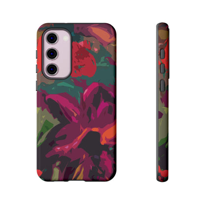 Hand Painted Abstract Colorful Burgundy Teal Orange Red Impact-Resistant Phone Cases