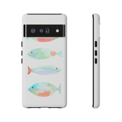 4 Watercolor Fish Hand Painted Cute Phone Case - Tough Case