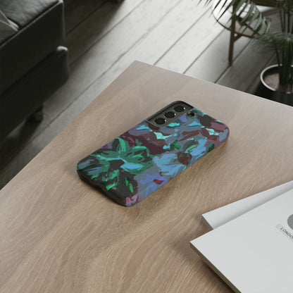 Hand Painted Abstract Colorful Teal Purple Green: Impact-Resistant Phone Case