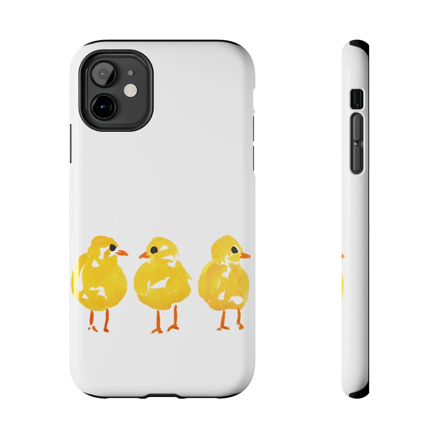 Watercolor 3 Yellow Baby Chicks Phone Case: Tough Case