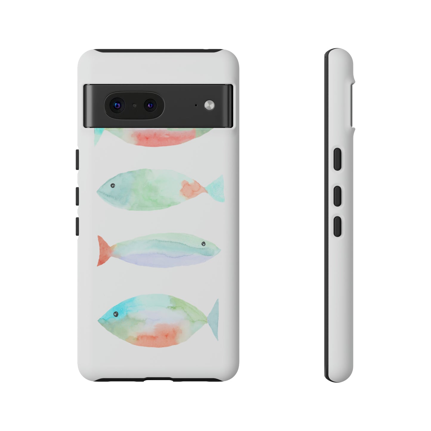 4 Watercolor Fish Hand Painted Cute Phone Case - Tough Case