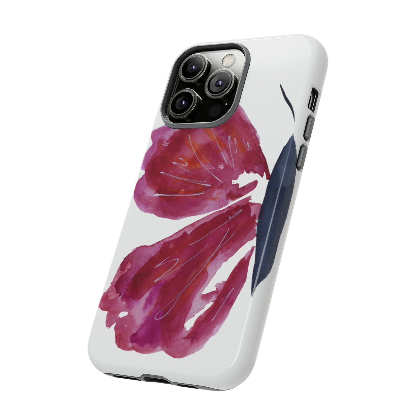 Beautiful Burgundy Butterfly Abstract Hand Painted Cute Phone Case - Tough Case