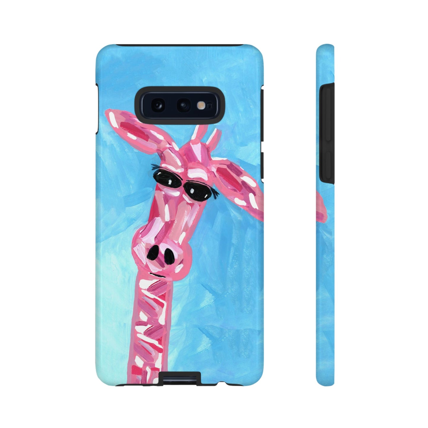 Bright Pink Giraffe Hand Painted Phone Case - Tough Cases