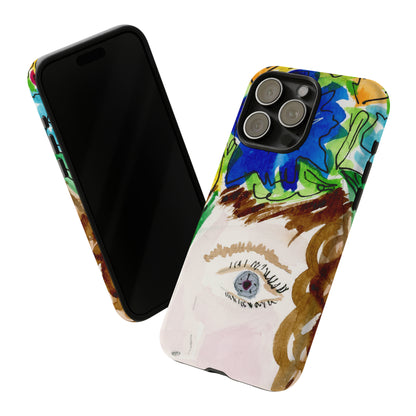 Vera | Hand Painted Girl with Flowers Headdress Colorful Case: Impact-Resistant Phone Cases