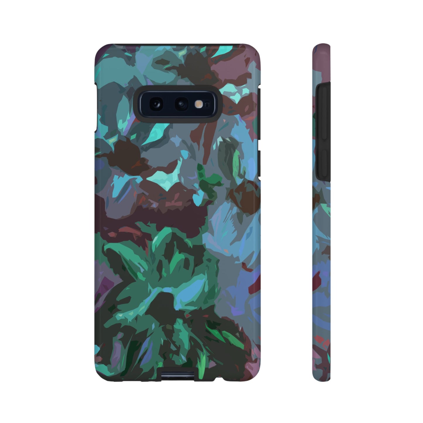 Hand Painted Abstract Colorful Teal Purple Green: Impact-Resistant Phone Case