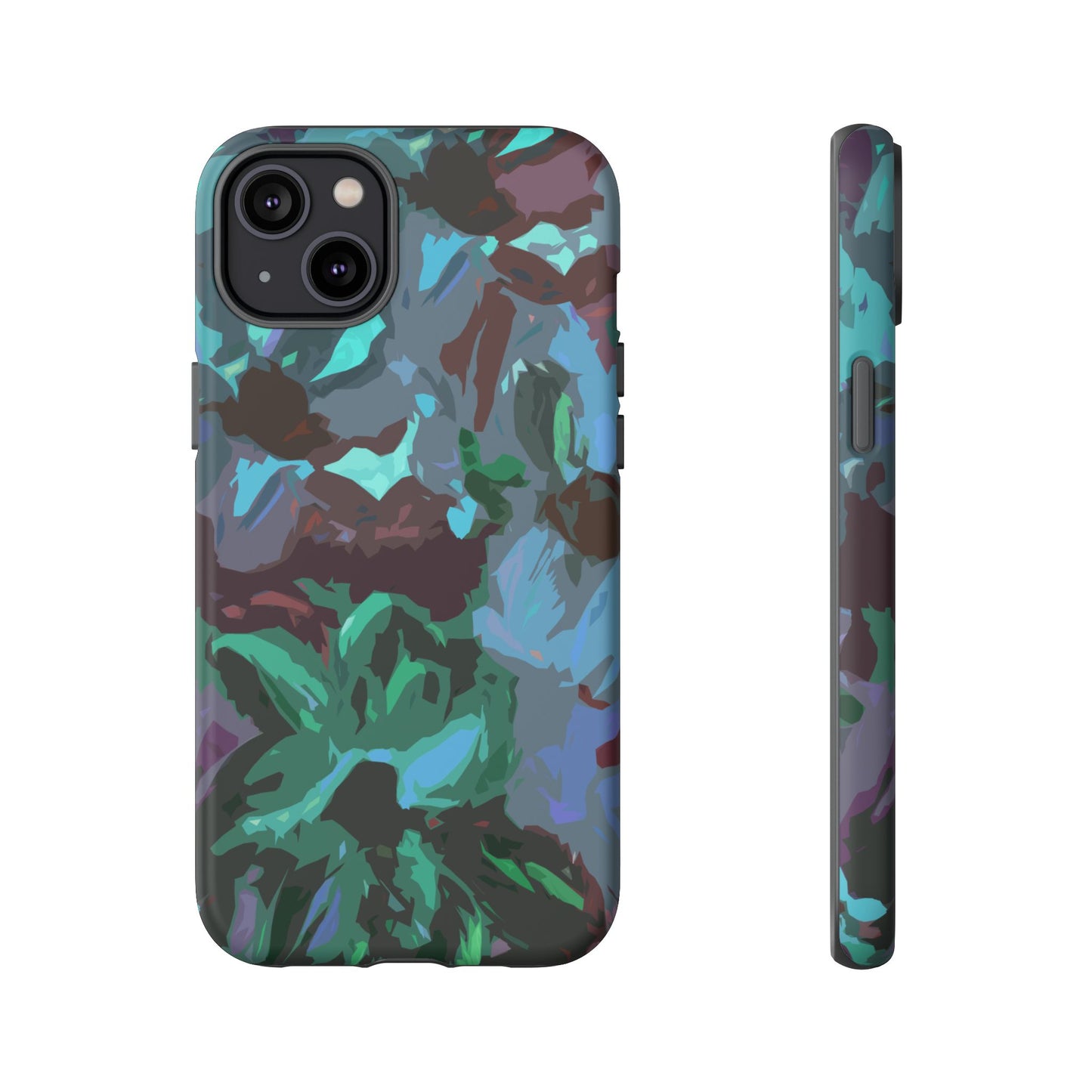 Hand Painted Abstract Colorful Teal Purple Green: Impact-Resistant Phone Case