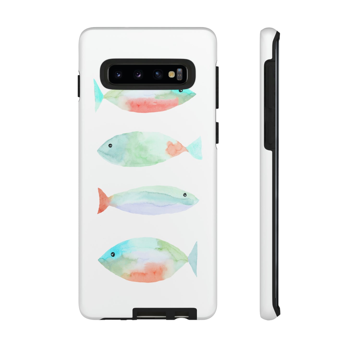 4 Watercolor Fish Hand Painted Cute Phone Case - Tough Case