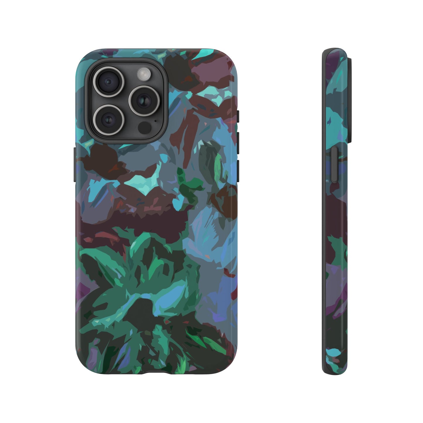 Hand Painted Abstract Colorful Teal Purple Green: Impact-Resistant Phone Case