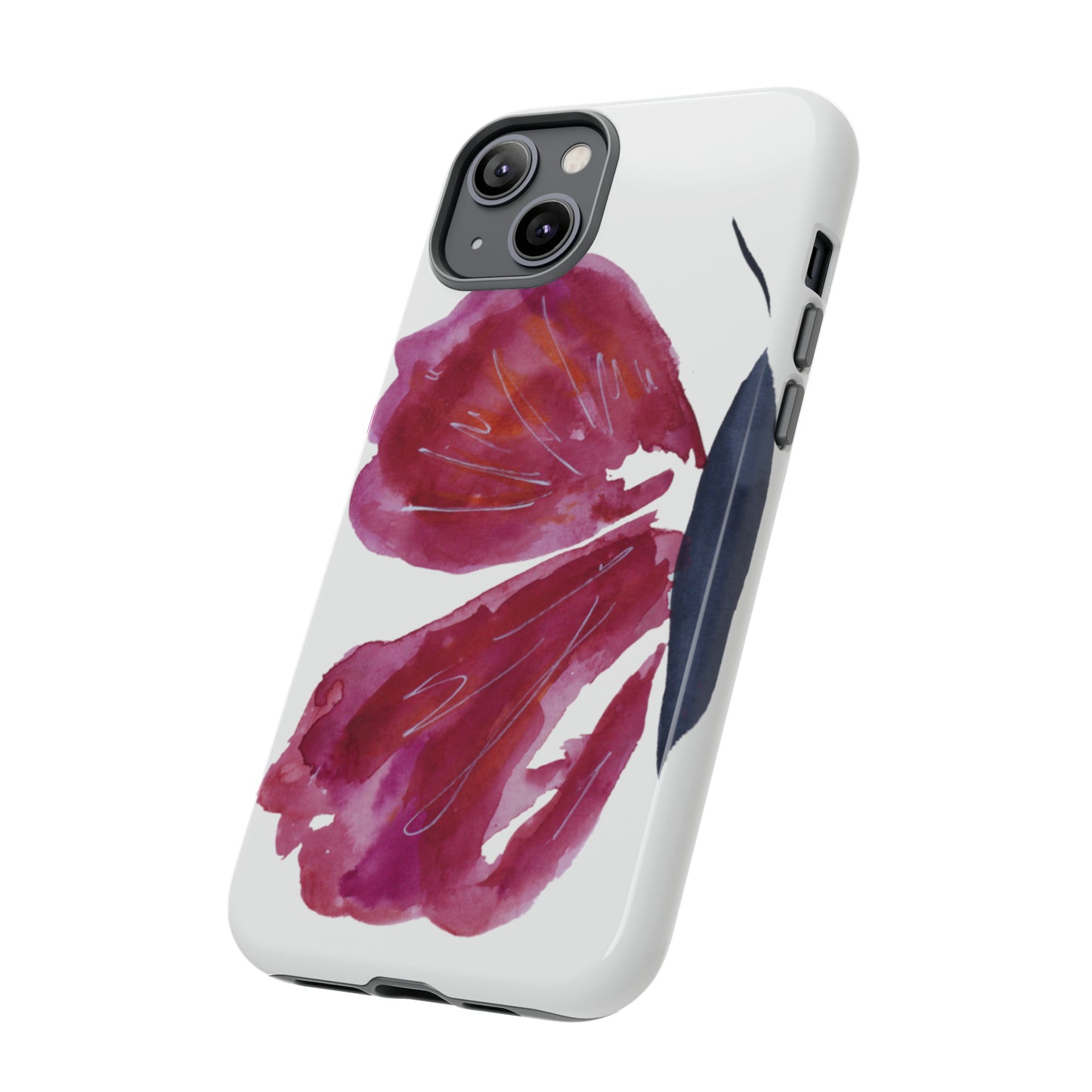 Beautiful Burgundy Butterfly Abstract Hand Painted Cute Phone Case - Tough Case