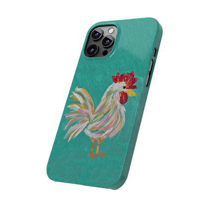 Phone Case hand painted chicken rooster digitized