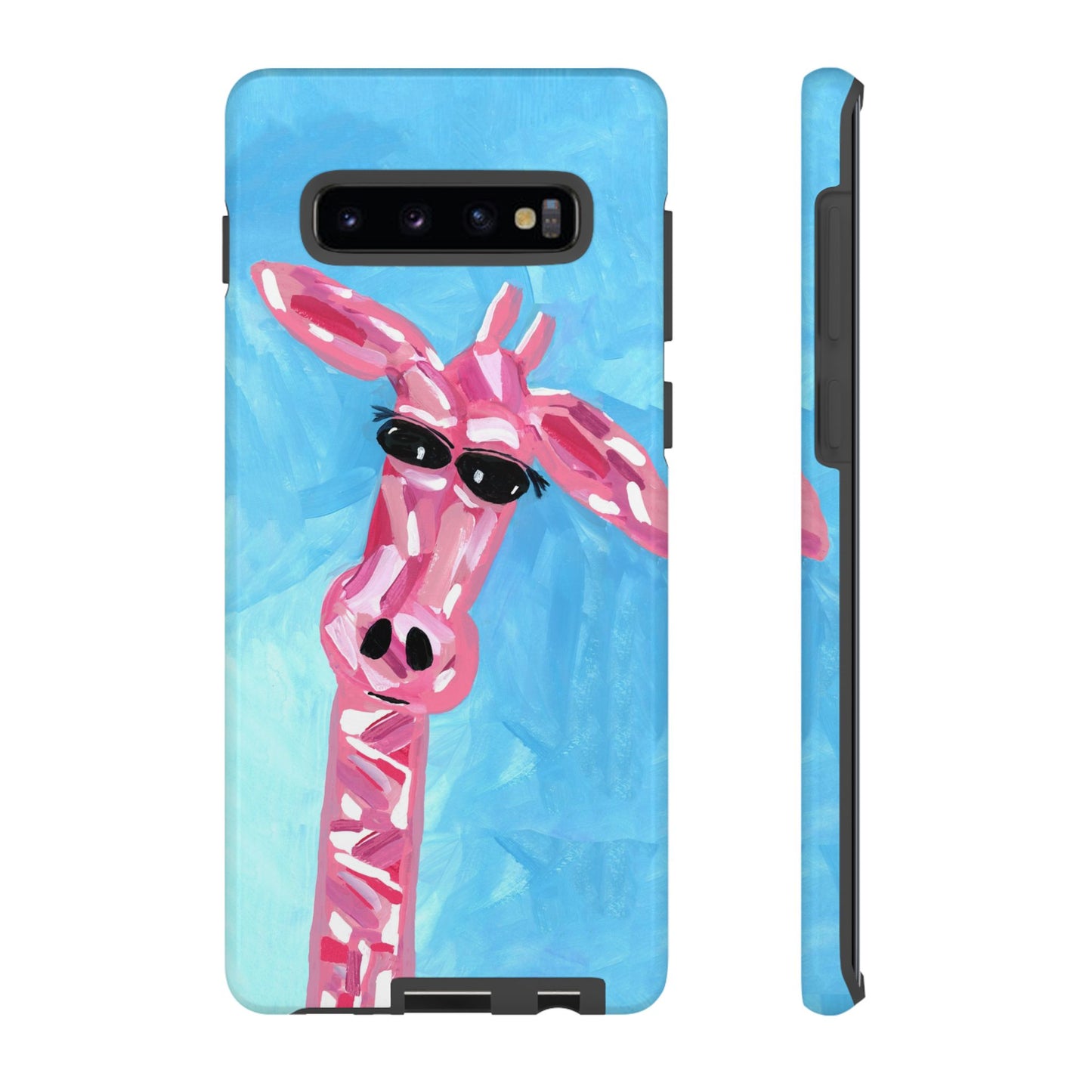 Bright Pink Giraffe Hand Painted Phone Case - Tough Cases