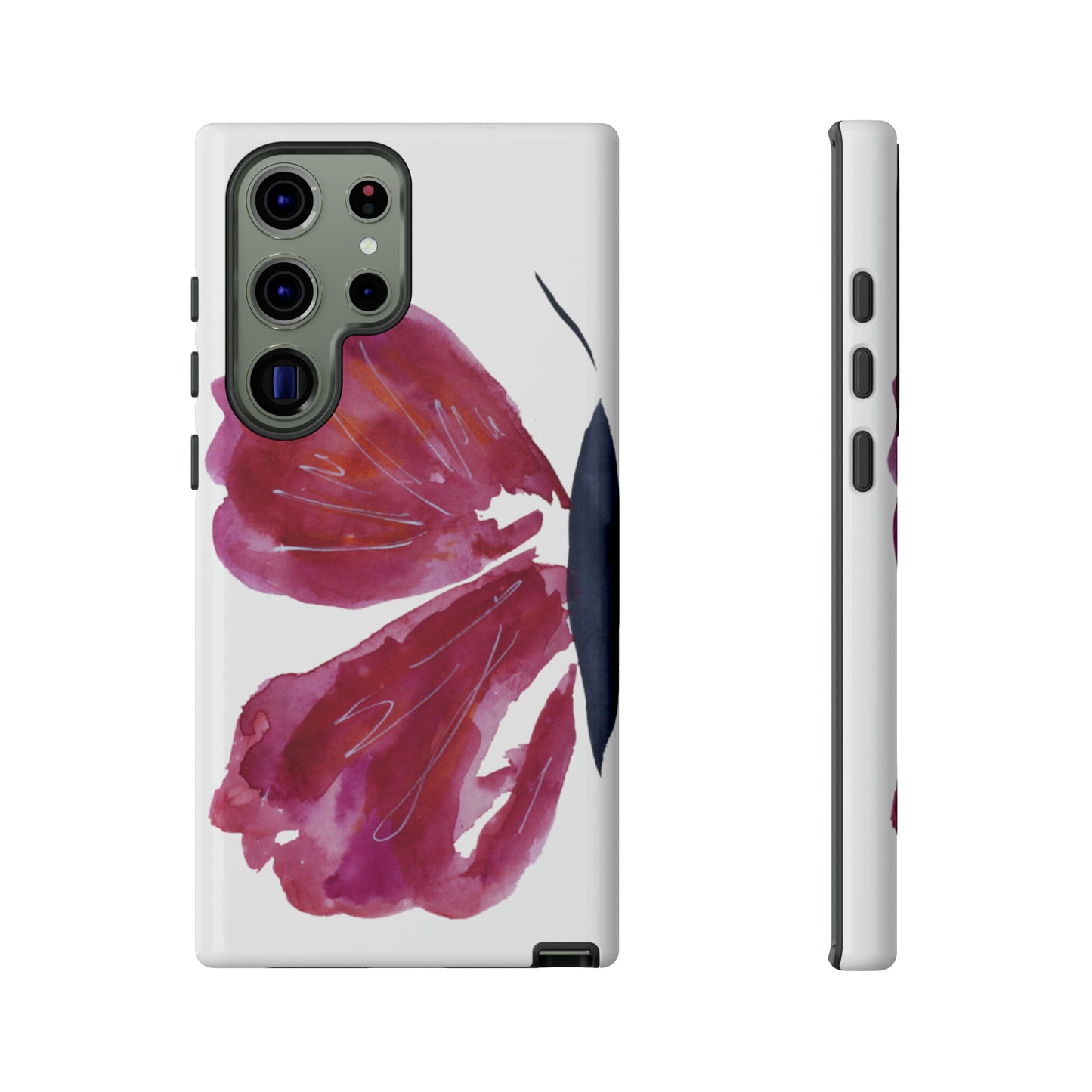 Beautiful Burgundy Butterfly Abstract Hand Painted Cute Phone Case - Tough Case