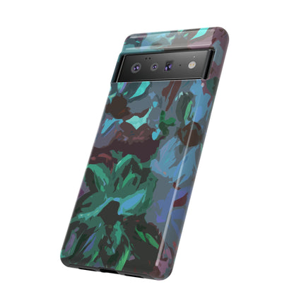 Hand Painted Abstract Colorful Teal Purple Green: Impact-Resistant Phone Case